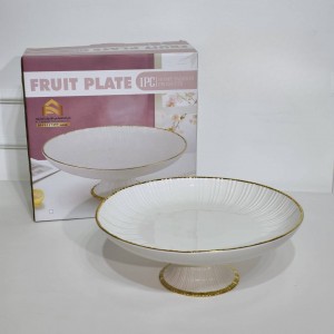 جاط تقديم فواكه بورسلان مع رجل ابيض محزز حيف ذهبي