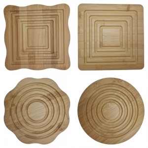 كوستر خشب بامبو محفر اشكال