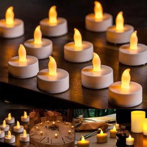 شمعة الكترونية صغيرة ابيض اضاءة ذهبي