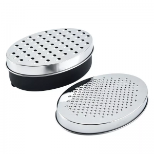 مبشرة ستانلس ستيل بيضاوي 2 وجه مع علبة LETS COOK