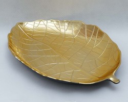 جاط تفضيل تقديم فواكه شكل ورقة اكرليك ذهبي حجم كبير