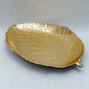 جاط تفضيل تقديم فواكه شكل ورقة اكرليك ذهبي حجم كبير