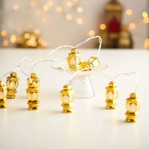 حبل فوانيس مضيئة تعمل بالبطارية لون ذهبي 2 متر