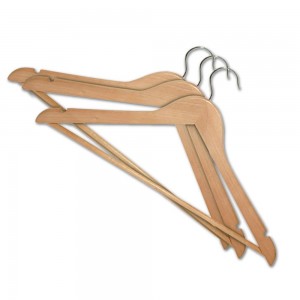 علاقة ملابس خشب بامبو 3 قطع