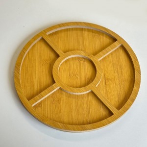 مضيفة تقديم خشب بامبو مقسمة