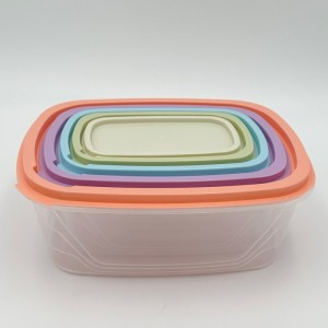 طقم طبروير 5 قطع مستطيل زيتي / زهري مع غطا تبروير