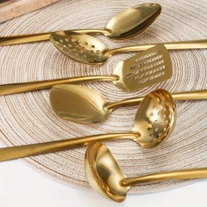 مغارف ستانلس ستيل لون ذهبي