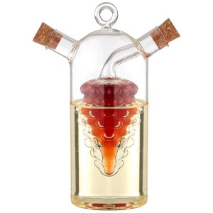 زجاجة زيت وخل / سوائل بتصميم عناقيد العنب كاسة زجاج دبل جلاس