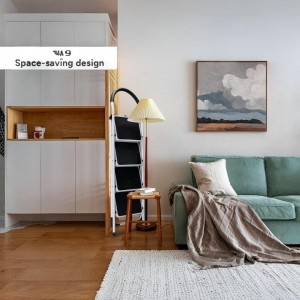 سلم ابيض حديد 4 درجات جلد اسود سلم ابيض حديد 4 درجات جلد اسود