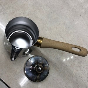 غلاية قهوة نيكل مع غطاء بشفة مصفاي 750mL يد عظم غلاية قهوة نيكل مع غطاء بشفة مصفاي 750mL يد عظم