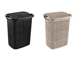 سلة غسيل مع غطاء بلاستيك ريتان ثقيل 65 لتر ADS040 asude plus