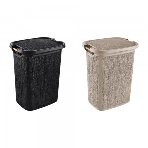 سلة غسيل مع غطاء بلاستيك ريتان ثقيل 65 لتر ADS040 asude plus سلة غسيل مع غطاء بلاستيك ريتان ثقيل 65 لتر ADS040 asude plus