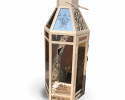 فانوس رمضان معدن حجم كبير ابيض مرايا عاكسة