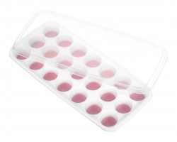 قالب ثلج 21 عين سيليكون مع غطاء بلاستيكICE