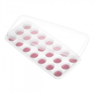 قالب ثلج 21 عين سيليكون مع غطاء بلاستيكICE قالب ثلج 21 عين سيليكون مع غطاء بلاستيكICE