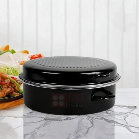 طنجرة - قدر زرب الدجاج مع غطاء - صينية روستر كبير ثقيل قطعتين 42 سم 10.5L 