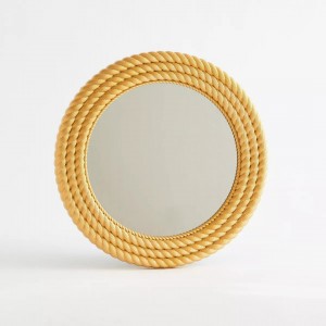 مراه مراية مدخل تعليق مدور اطار ذهبي بلاستيك 40 سم