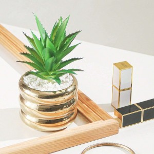 قوار ورد صبار ذهبي حجم صغير 8 × 15 سم قوار ورد صبار ذهبي حجم صغير 8 × 15 سم