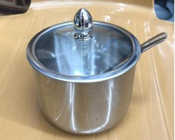  سكرية فضي مع غطاء ومعلقة Seasoning.C