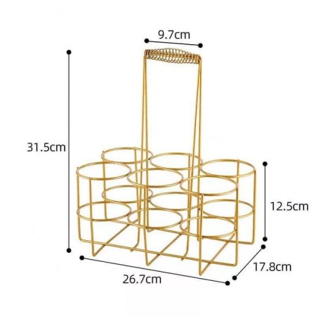 حمالة كاسات - علب فرش 6 عين ذهبي مع يد مجدول