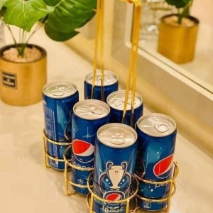 حمالة كاسات - علب فرش 6 عين ذهبي مع يد مجدول حمالة كاسات - علب فرش 6 عين ذهبي مع يد مجدول