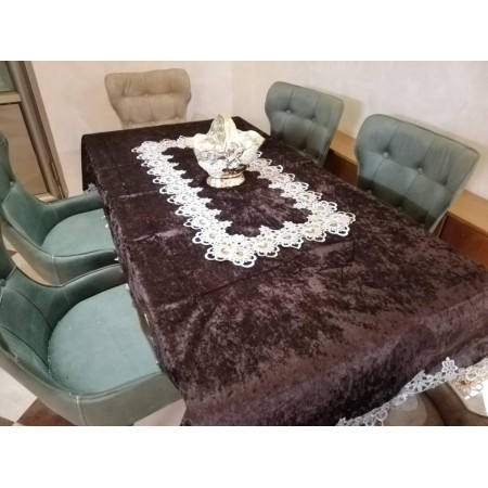 شرشف سفرة مقاس 120 × 220 سم سادة مخمل شمواه ثقيل FH22