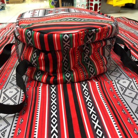 بقجه بكجة بدويه تراث احمر قطر 40 سم × ارتفاع 25 سم - حجم وسط بقجه بكجة بدويه تراث احمر قطر 40 سم × ارتفاع 25 سم - حجم وسط