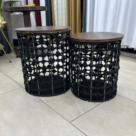 طقم اسكملات صنارة 2 قطعة نسيج مربعات