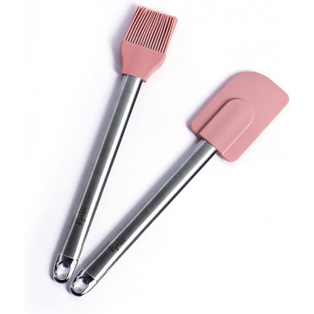 طقم فرشاة + مكشطة للكيك سليكون مقبض ستانلس ستيل نورستا 