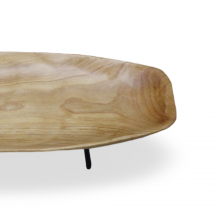 جاط تقديم فواكه 60 سم مستطيل خشب زان ارجل حديد