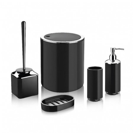 طقم حمام بلاستيك مضلع 5 قطع  lossa