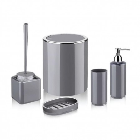 طقم حمام بلاستيك مضلع 5 قطع  lossa