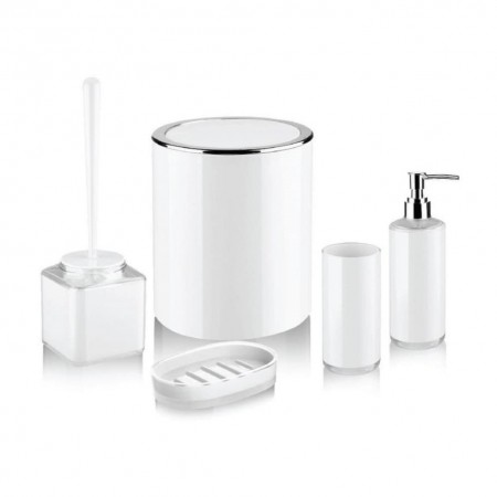 طقم حمام بلاستيك مضلع 5 قطع  lossa