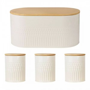 حافظة خبز بيضاوي مع سكريات مدور عدد 3 محزز مع غطاء محكم بامبو حافظة خبز بيضاوي مع سكريات مدور عدد 3 محزز مع غطاء محكم بامبو