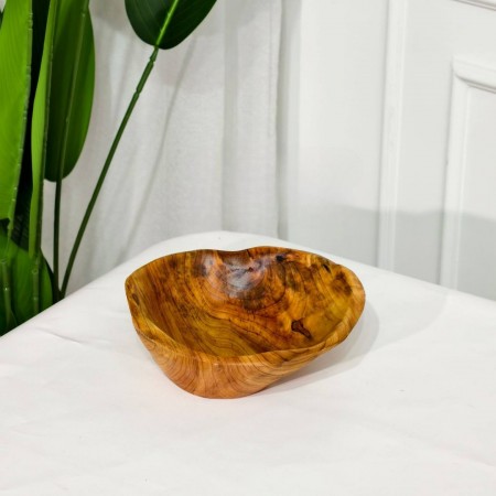 صحن جاط مجور مدور خشب هندي طبيعي بامبو  8 انش 20.5 سم