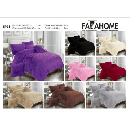 لحاف مجوز شعر نافر 6قطع كينج سايز لحاف مجوز شعر نافر 6قطع كينج سايز