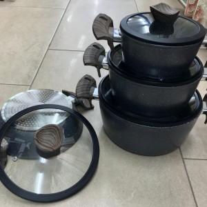 طقم طناجر جرانيت بيج مع غطاء طناجر 18 - 22 - 26+ حيف واطي 24 محكم الاغلاق 8 SAL طقم طناجر جرانيت بيج مع غطاء طناجر 18 - 22 - 26+ حيف واطي 24 محكم الاغلاق 8 SAL