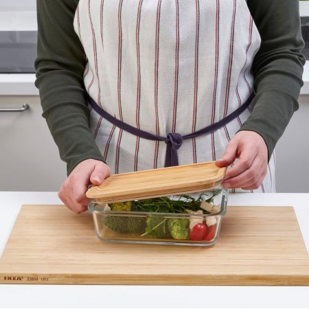 طقم حافظة طعام - طبروير / تبروير زجاج 4 قطع مع غطاء بامبو