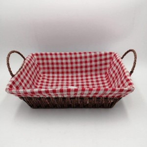 سلة قش مربع مع شرشف احمر عرض سلة قش مربع مع شرشف احمر عرض