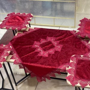 شرشف طاولة وسط + 4 وجه اسكمله سادة مخمل CNC-new ثقيل FH24 شرشف طاولة وسط + 4 وجه اسكمله سادة مخمل CNC-new ثقيل FH24