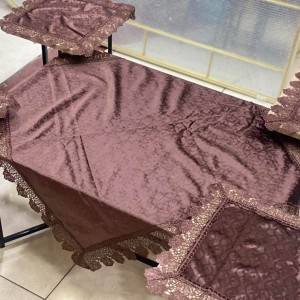 شرشف طاولة وسط + 4 وجه اسكمله سادة مخمل CNC ثقيل FH23 شرشف طاولة وسط + 4 وجه اسكمله سادة مخمل CNC ثقيل FH23