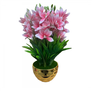 قوار زرع - ذهبي مطعج زينة وسط قوار زرع - ذهبي مطعج زينة وسط