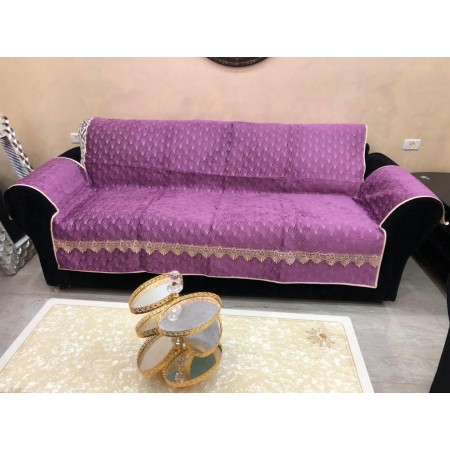 طقم وجوه - وجه كنب مخمل دانتيل ارضية مع ظهر مع يد كامل 9 مقاعد