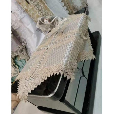 شرشف طاولة وسط + 4 وجه اسكمله خلية نحل