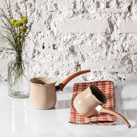 طقم غلايات قهوة جرانيت ابيض احجام 9-10-11 سم يد عظم بدون غطاء طقم غلايات قهوة جرانيت ابيض احجام 9-10-11 سم يد عظم بدون غطاء