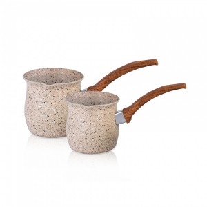 طقم غلايات قهوة جرانيت ابيض احجام 9-10-11 سم يد عظم بدون غطاء طقم غلايات قهوة جرانيت ابيض احجام 9-10-11 سم يد عظم بدون غطاء