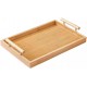 طقم صواني ضيافة خشب بامبو مستطيل مع يد خشب 3 قطع
