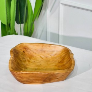 صحن جاط مجور مربع خشب هندي طبيعي بامبو  8 انش 20.5 سم