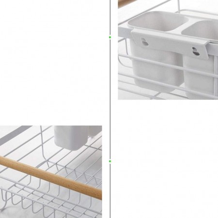 مشك صحون طابق واحد ابيض مع حمالة معالق وسكاكين مع مصفاة في الاسفل مشك صحون طابق واحد ابيض مع حمالة معالق وسكاكين مع مصفاة في الاسفل