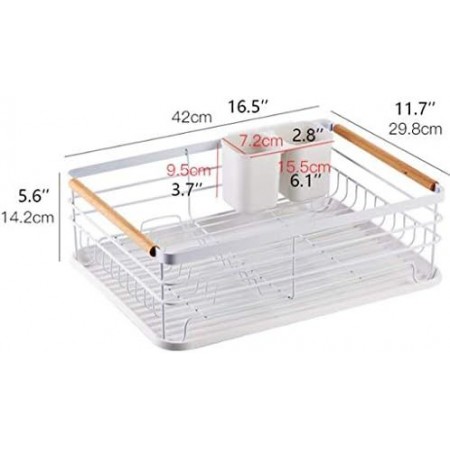 مشك صحون طابق واحد ابيض مع حمالة معالق وسكاكين مع مصفاة في الاسفل مشك صحون طابق واحد ابيض مع حمالة معالق وسكاكين مع مصفاة في الاسفل